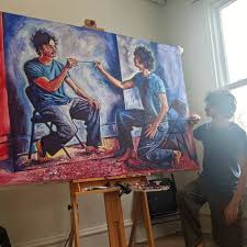 Guy Makes Painting Of Himself Painting Himself Painting Himself 9gag