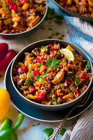 Portobello fajita bowl meal prep. Chicken Fajita Rice Bowl One Pan Cooking Classy