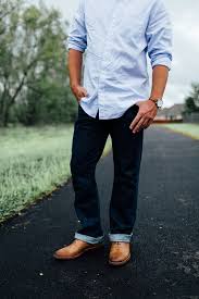Pair Dark Jeans With A Rolled Button Down And Brown Dress Shoes For A Casual Summertime Look Walkinginmemphisinhighhe Dress Shoes Men Dress Shoes Dark Jeans