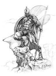 Black And White Warriors Characters Espartano By Ricardoafranco On Deviantart Concept Art Characters Warrior Drawing Warrior Tattoos