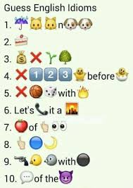 Idioms In Emojis Idioms And Phrases English Idioms Proverbs English