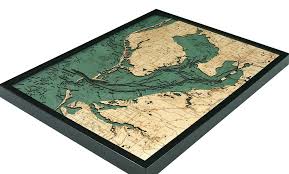 Tampa Bay Wood Carved Topographic Depth Chart Map Etsy