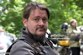 Alexander Schulz, press spokesman for the "Nachtwölfe" rocker group,...  News Photo