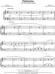 Sheet music store 1 million+ items. Richard Rodgers Edelweiss Sheet Music Easy Piano Piano Solo In C Major Download Print Easy Piano Sheet Music Piano Sheet Music Beginners Download Sheet Music