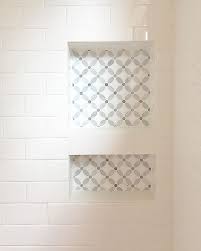 Pretty Master Shower Niche We Re Getting So Close To The Finish Line Mastershower Subwaytile Oystercreek Shower Niche Tile Shower Niche Master Shower