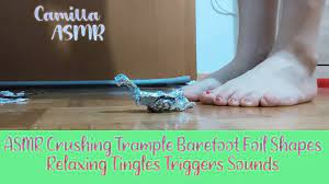 ASMR Crushing Trample Barefoot Foil Shapes Relaxing Tingles Triggers Sounds  - YouTube