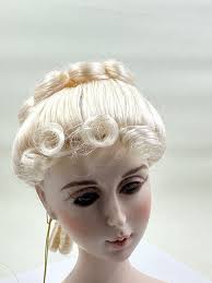 Curly Pulled up Doll Hair Vintage Unused Monique Doll Wig, “gibson Girl”  Style Doll Wig in Original Box With Tag