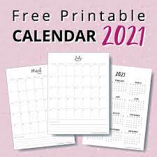 This free printable calendar helps you organize the year, schedule appointments, plan upcoming events, be productive and keep track of each month. 2021 Free Printable Monthly Calendar Vertical Horizontal Layout