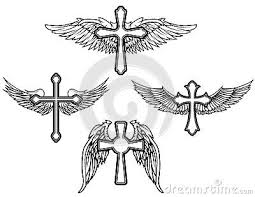 Blue wings and cross tattoo. Pin On Tattoo Ideas