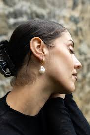 Baroque Pearl Earrings White Gold