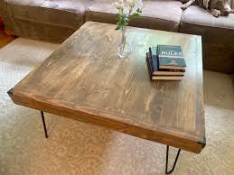 4.5 out of 5 stars. Rustic Square Hairpin Leg Coffee Table Slightly Crooked Workshop