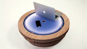 This has a big flat base so that whe… Tappo Illuminating Coffee Table Made From Cardboard And Wood