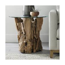 Shop Driftwood Round Side Table Collected Along The Shores Of Indonesia Unfinished Driftwood Forms The Base Of Driftwood Coffee Table Driftwood Table Table
