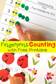 Fingerprint Counting Printables For Spring Fun Handprint Art