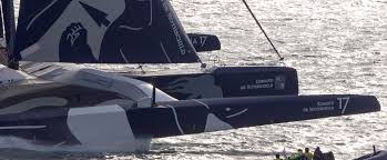 With the flying machine in full swing, note the adjustable end flap (yellow) welcome aboard a flying trimaran of the future! Cammas And Caudrelier Interrupt Their Attempt Latest News Breaking News Top News Headlines