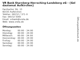 Blz bank sort codes in germany. á… Offnungszeiten Vr Bank Starnberg Herrsching Landsberg Eg Geldautomat Aufkirchen Farchacher Str 13 In Aufkirchen
