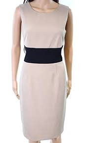 Nipon Boutique Womens Colorblock Sheath Dress 89 Beige 4