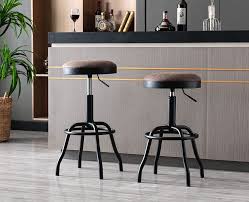 10 best recliners for back pain in 2021. Buy Shunzhi Antique Industrial Bar Stools Set Of 2 Metal Adjustable Swivel Bar Stool Chairs Pu Leather Round Top Kitchen Island Chairs Hydraulic Dining Room Chairs Brown 2pcs Online In Turkey B093q47stc