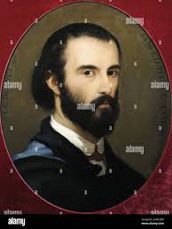 ritratto dipinto dall'uomo dell'epoca vittoriana Foto stock