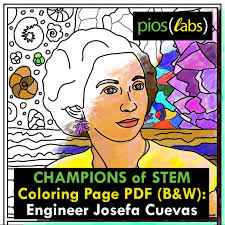 Josefa Cuevas STEM Coloring Page: Geological Engineer (B&W PDF)