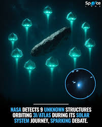 Astronomers have reported an astonishing discovery involving the  interstellar object 3I/ATLAS. Recent telescope images show nine  unidentified objects moving in a precise formation around it as it travels  through the solar system.