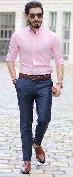 Amir Leitner With A Simple Business Casual Combo With A Pink Button Collar Button Up Shirt With Roll Formal Men Outfit Mens Fashion Suits Spring Outfits Men