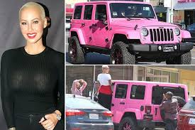Amber Rose Blac Chyna Cars Amber Rose Pink Jeep Wrangler 150k Celebrity Cars Pink Jeep Wrangler Pink Jeep