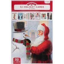 With full color inside and out, these lang christmas cards also come embellished with foil. 32 Count Traditional Boxed Christmas Card Assortment Cards Walmart Com Walmart Com