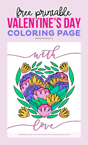 1,855 valentine printable tags for crayons. Free Valentine S Day Coloring Page Floral Heart Coloring