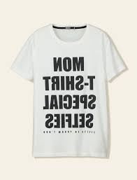 T Shirt Col Rond Manches Courtes Imprime Typo A L Envers Mon T Shirt Special Selfie Don T Worry Be Selfie Cou Pull Avec Ecriture T Shirt Vetements Droles