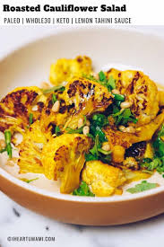 Paleo Roasted Cauliflower Recipe With Lemon Tahini Sauce Recipe Paleo Roasted Cauliflower Whole Food Recipes Cauliflower Recipes