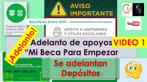 Cabe señalar que mi beca para empezar es un programa encaminado por el fideicomiso educación garantizada (fidegar). Adelantan Depositos Uniformes Y Utiles Escolares Aumenta Mi Beca Para Empezar Enero 2021 Youtube