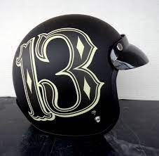 Lucky 13 Helmet Motorcycle Limited Edition Dot Chopper Art Msrp 149 99 Motorcycle Helmets Vintage Helmet Dot Approved Motorcycle Helmets