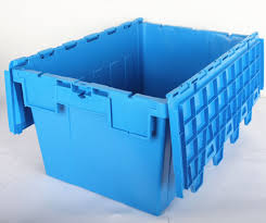 Attached lid containers, totes & bins. China Food Grade Heavy Duty Storage Moving Stackable Plastic Tote Boxes With Hinged Lids China Nestable Tote Crate Attached Lid Container