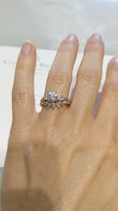 Curved Marquise And Pear Leaf Wedding Ring For Kristen By Cynthia Britt This Dreamy And Roman Video Leaf Wedding Rings Diamond Wedding Bands Unique Engagement Rings