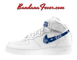 Black And White Bandana Air Force 1 Custom Navy Bandana Nike Air Force 1 Shoes White Mid Paisley By Bandana Fever Nike Air Nike Air Force Custom Converse Shoes