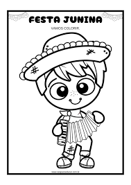 desenho para colorir festa junina educação infantil