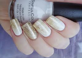 Short gel pink and white ombre nails with diamonds and rhinestones. White And Gold Nails Short Beauty Nails Beauty Touch