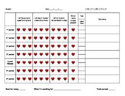 Daily Behavior Incentive Chart Hearts Theme
