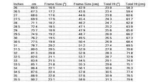 specialized transition size chart specialized womens