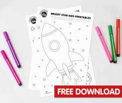 Rocket ship coloring pages coloriage fusee coloriage fusee dessin. Rocket Ship Coloring Page Free Printable Bright Star Kids Usa