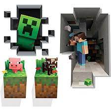 We've found it for you and you can now put together the minecraft room of your minecraft full bed set is super soft and great for all seasons. Jinx Minecraft Wall Cling Decal Set Creeper Steve Pig Cow Walmart Canada