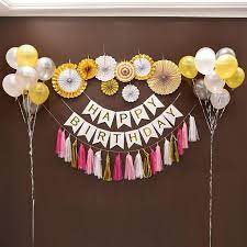 Happy Birthday Garland Set Backdrop Party Decoration Fashion For Your Kid Simple Birthday Decorations Happy Birthday Party Supplies Happy Birthday Banner Diy