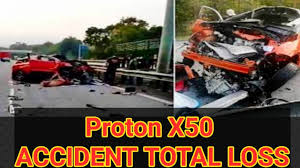 .an accident at the construction site, but caused by a trailer that hit the flyover along the highway. Proton X50 Accident Total Loss Highway Plus Youtube