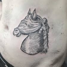 Whatever the choice, this tattoo tends to highlight a similar characteristic trait that both the man and the magnificent horse share. Blindfolded Horse Tattoo By Annelie Fransson Tattoogrid Net