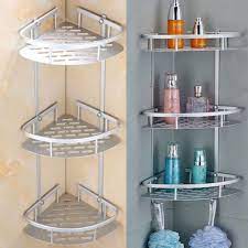 2 3 Layer Bathroom Triangular Shower Caddy Shelf Corner Bath Storage Holder Rack Ebay Shower Shelves Hanging Shower Caddy Bathroom Organisation