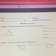 Unit 8 test right triangles and trigonometry answer key. Quiz 8 2 Trigonometry Unit 8 Brainly Com