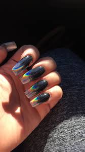 Glitter Black And Blue Ombre Nails Chrome Ombre Nails Black Ombre Nails Ombre Nails Ombre Chrome Nails