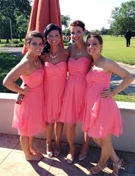 Find A Cute Short Pink Bridesmaid Dresses Under 100 Empire Chiffon Coral B Bridesmaid Dresses Short Coral Beach Bridesmaid Dresses Bridesmaid Dresses Strapless
