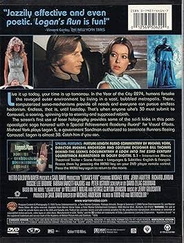 Amazon.com: Logan's Run [DVD] : Michael York, Jenny Agutter, Richard  Jordan, Roscoe Lee Browne, Farrah Fawcett, Michael Anderson Jr., Peter  Ustinov, Randolph Roberts, Lara Lindsay, Gary Morgan, Michelle Stacy, Laura  Hippe, Michael